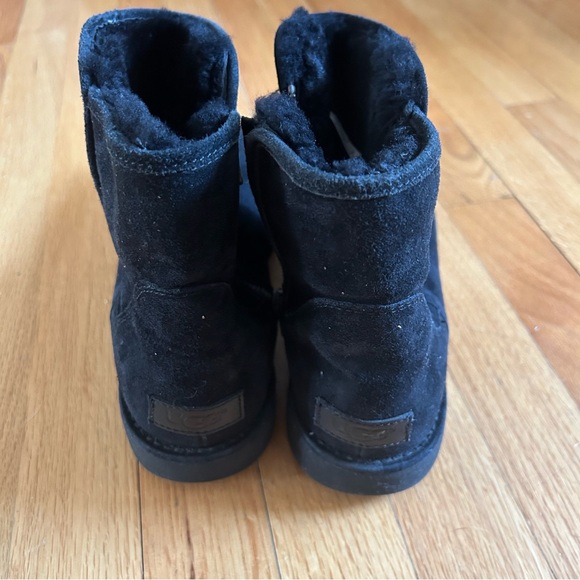 UGG Boots Abree Mini  Suede Leather Shearling Black Size 10 - Picture 6 of 6